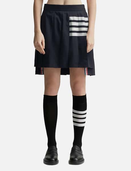 Thom Browne Plain Weave 4 Bar Pleated Mini Skirt