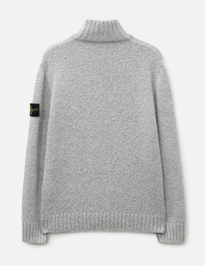 Stone Island Speckled Wool Nylon Half-Zip Jumper