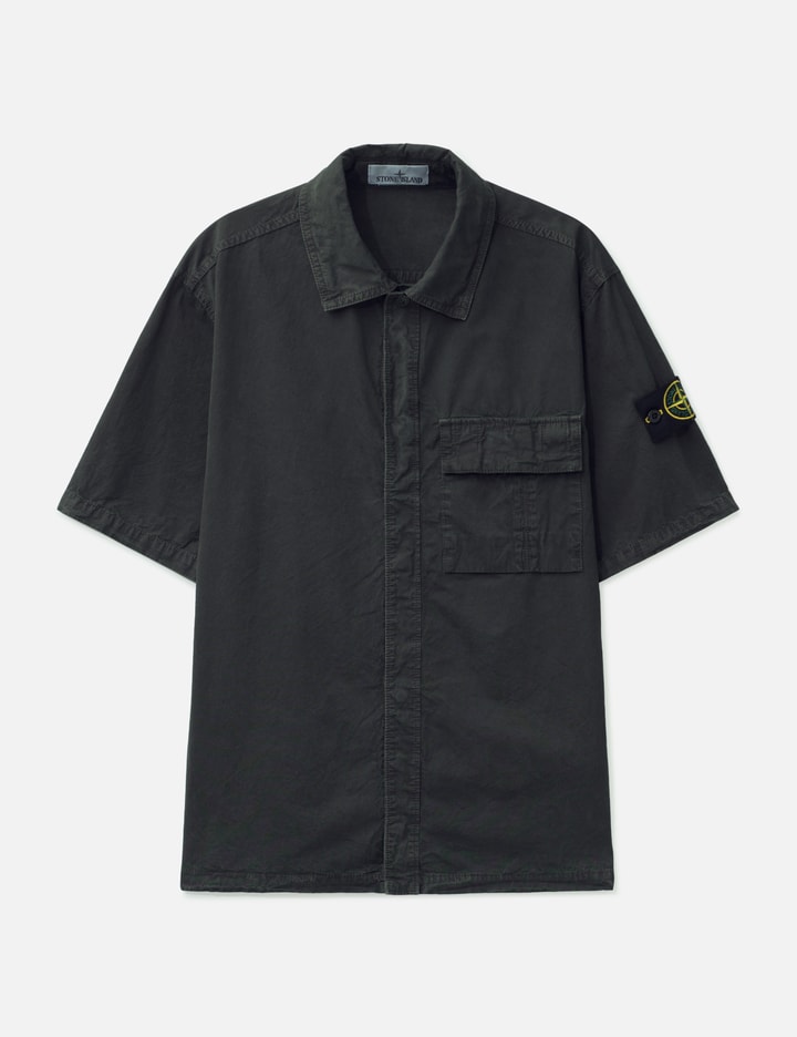 ストーンアイランド Brushed Organic Cotton Canvas 'Old' Effect Shirt