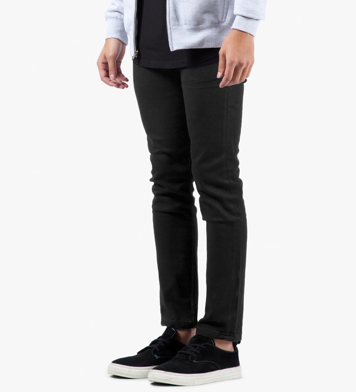 Black Temple Skinny Fit Denim Jeans Placeholder Image