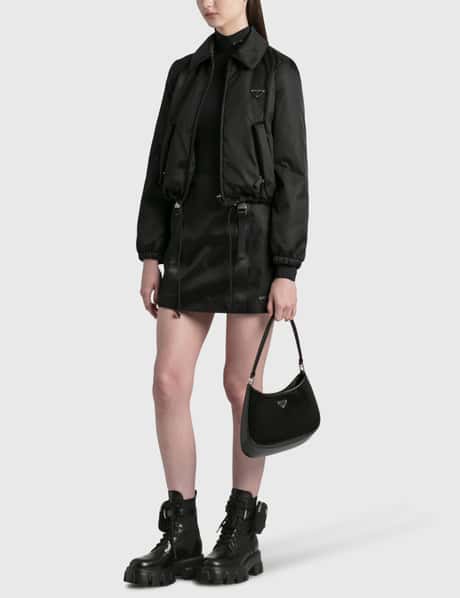 Prada Large Cleo Shoulder Bag, Brushed Leather, Black SHW - Laulay