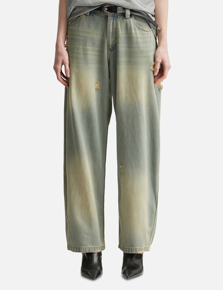 Blue Barrel Leg Jeans view 3