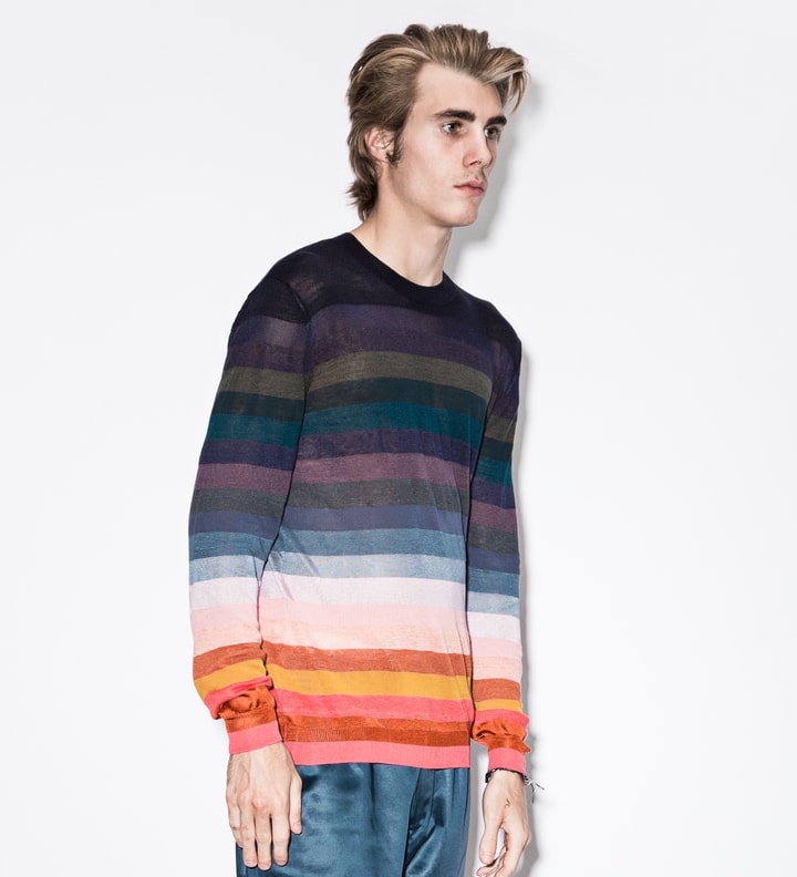 Rainbow Stripe Linen And Silk-Blend Sweater Placeholder Image