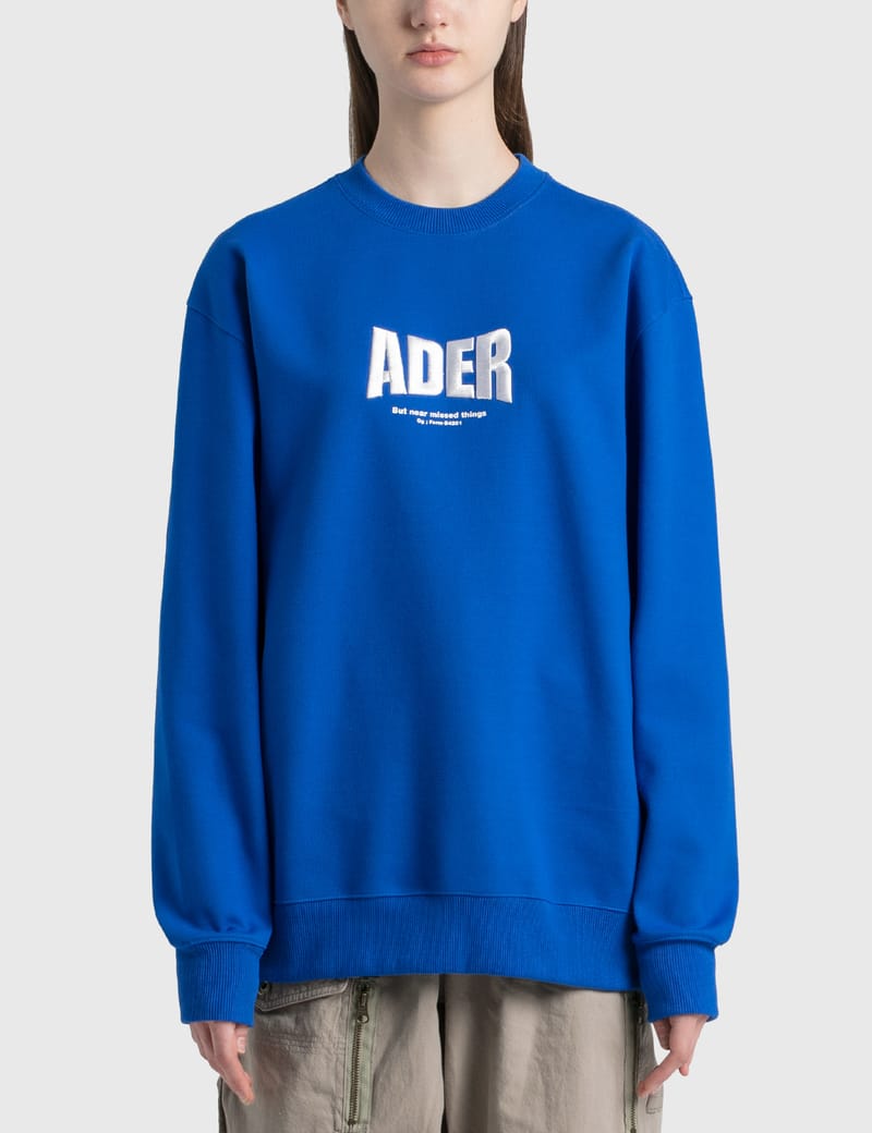 ADER error Blue Crewneck Cardigan