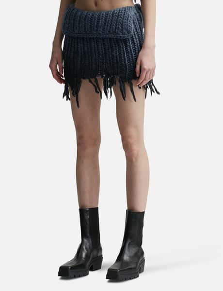 Coated Bulky Knitted Mini Skirt view 7