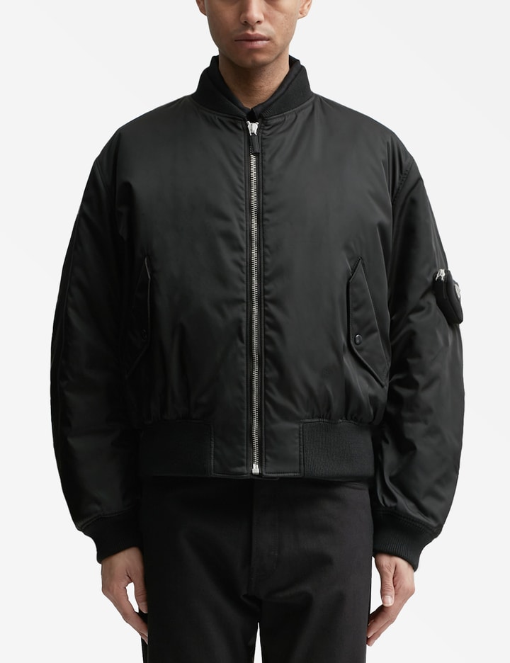 Shop Prada Re-nylon Bomber Jacket In Black