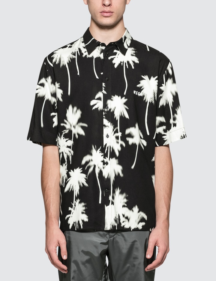 Palm Tree Print S/S Bowling Shirt Placeholder Image