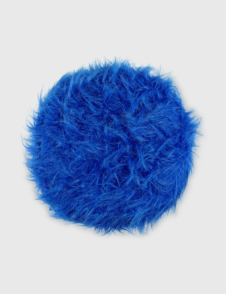 Blue Furry Ottoman Placeholder Image