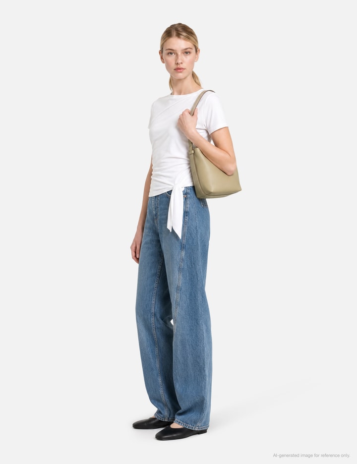 TOTEME Small Belted Grained-Leather Tote