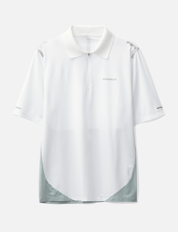 Manors Golf Frontier Quarter Zip Polo In White