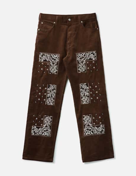 NÒMARHYTHM TEXTILE Bandana Embroidery Corduroy Pants