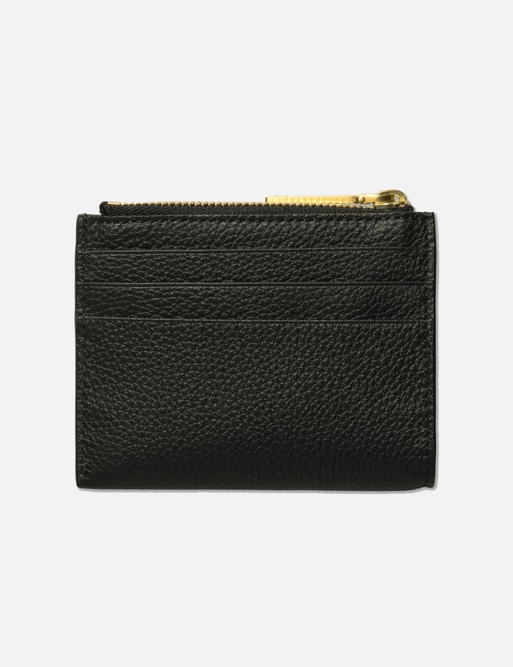Thom Browne Soft Pebble Grain Zip Top Card Holder
