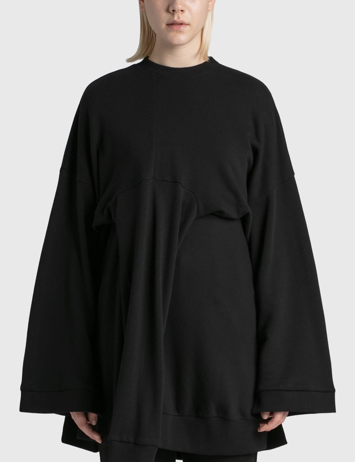 Enföld Cashmere-touch Freece 2way Tuck Drape Pullover In Black