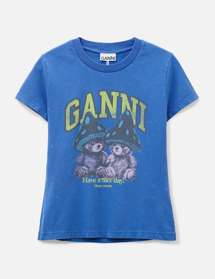 Ganni Baby Fit T-Shirt With Mushroom Teddy