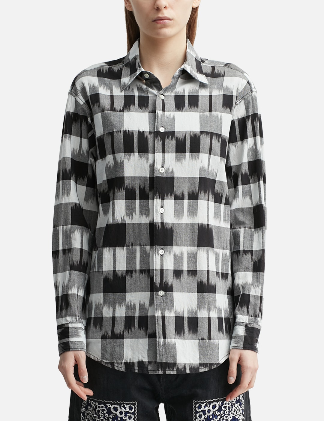 Ikat Check Regular Collar Shirt view 18