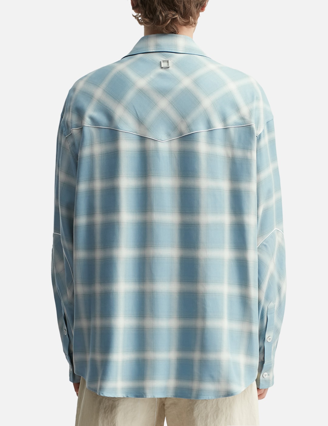 Blue Gradient Check Western Shirt view 19