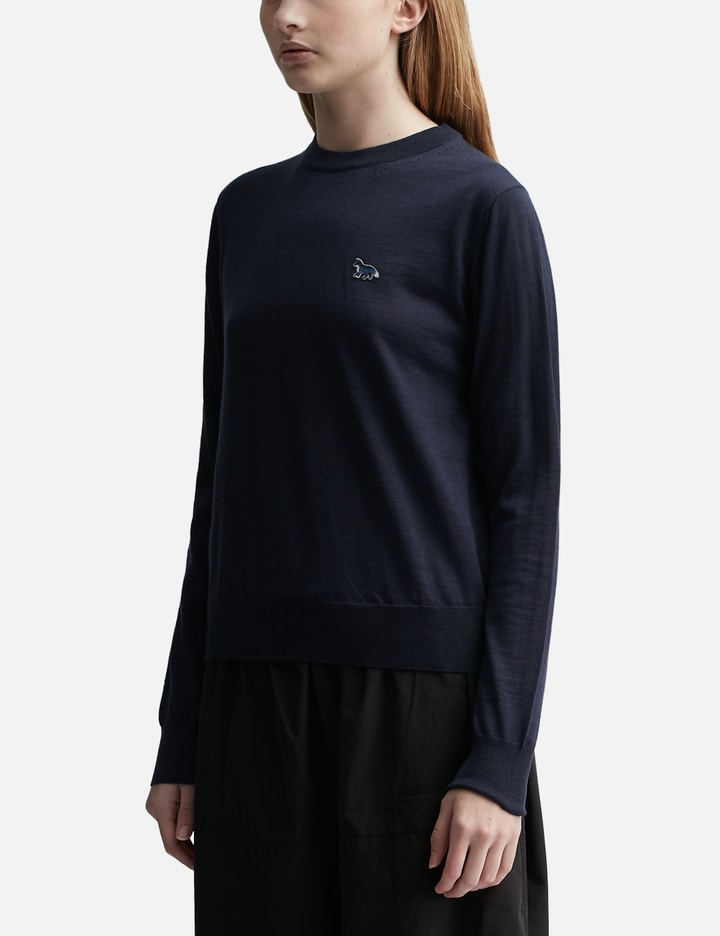 Shop Maison Kitsuné Baby Fox Patch Regular Jumper In Blue