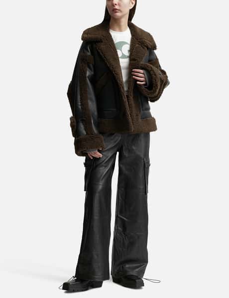 LEATHER CARGO PANTS view 11