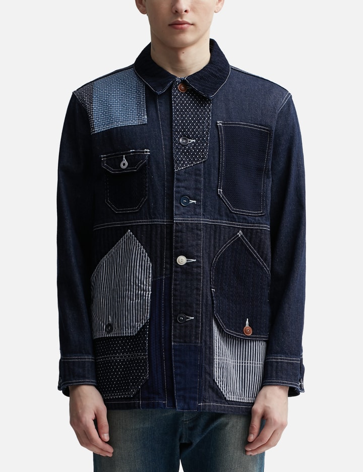 Shop Fdmtl Coverall Jacket In Blue