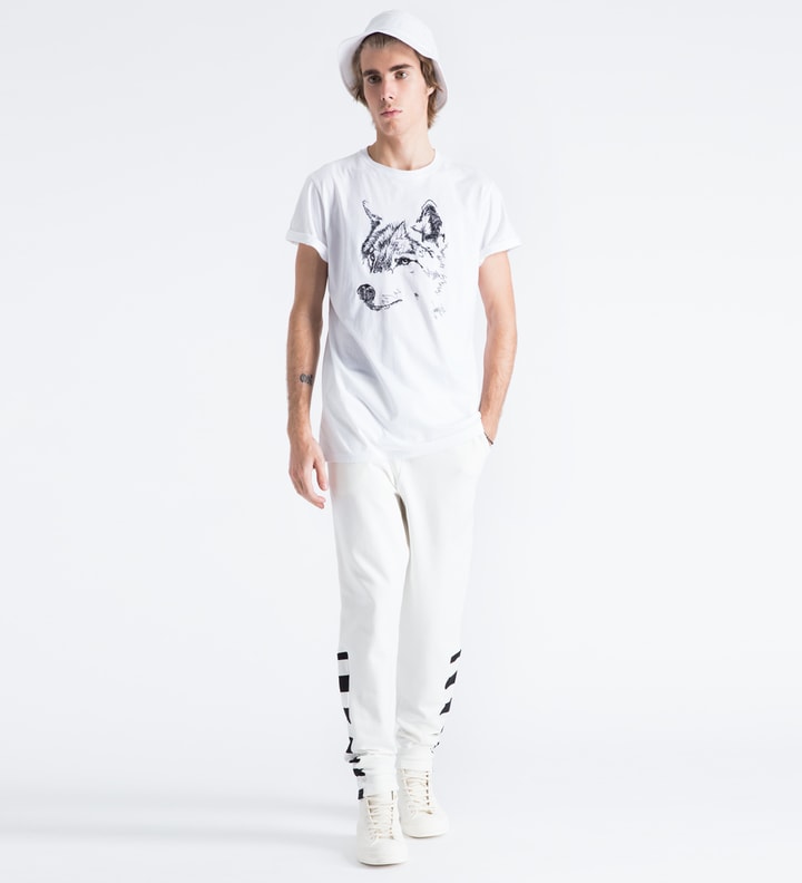 White Striped Sweatpants Placeholder Image