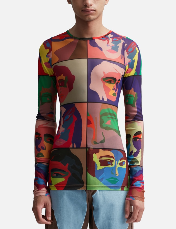 Faces Printed Mesh Shirt Placeholder Image