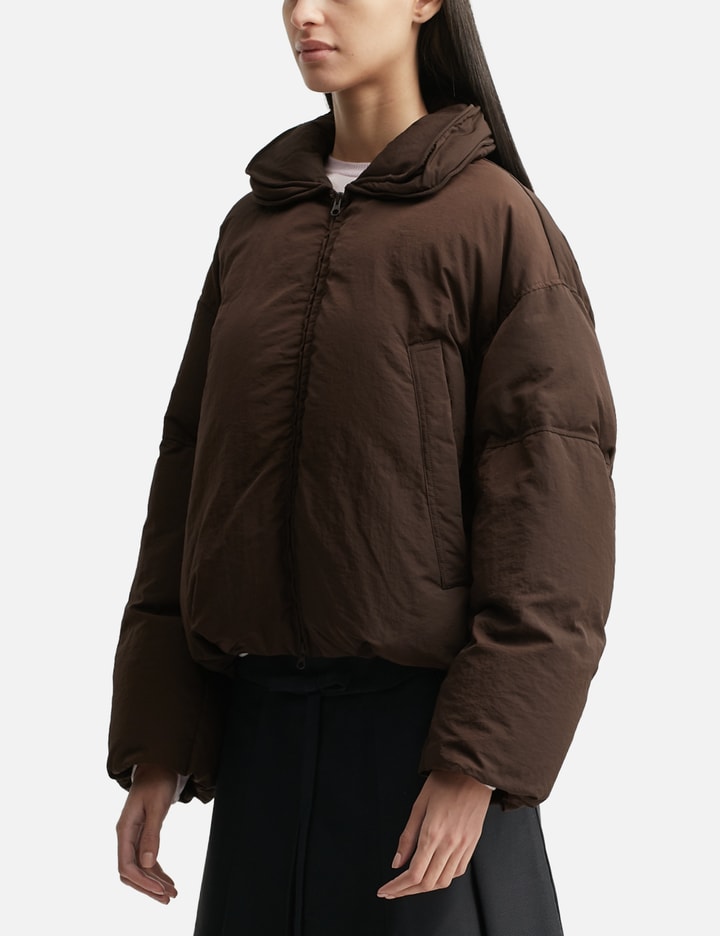 Anggae Wired Collar Puffer In Brown