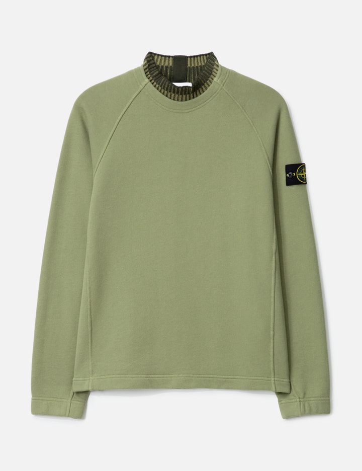 Organic Cotton Diagonal Fleece Crewneck Sweatshirt Placeholder Image