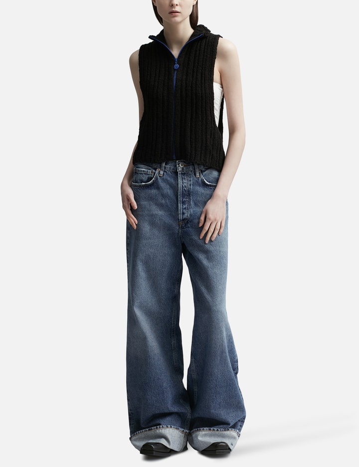 Shop Agolde Dame High Rise Wide Leg Jeans In Blue