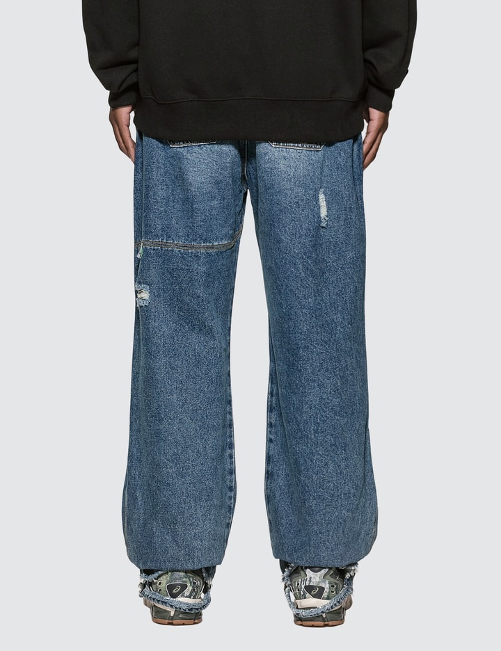 Oversized Washed Denim Jeans Placeholder Image