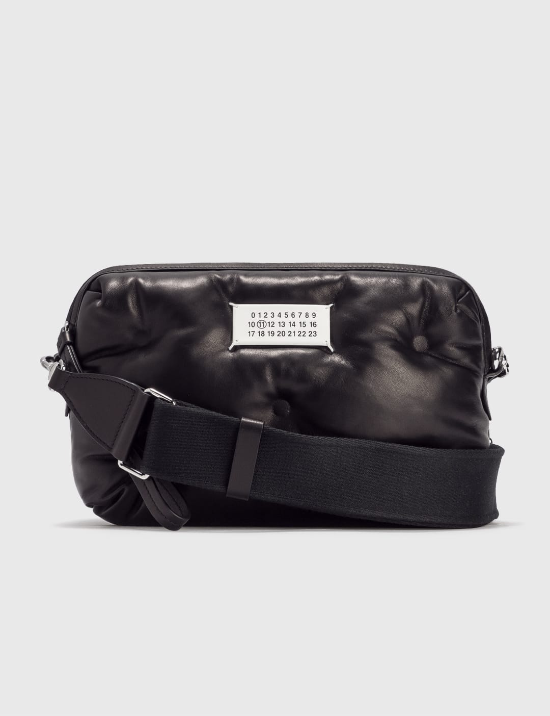 Maison Margiela Leather Glam Slam Padded Messenger Bag in Black for Men Mens Bags Messenger bags 