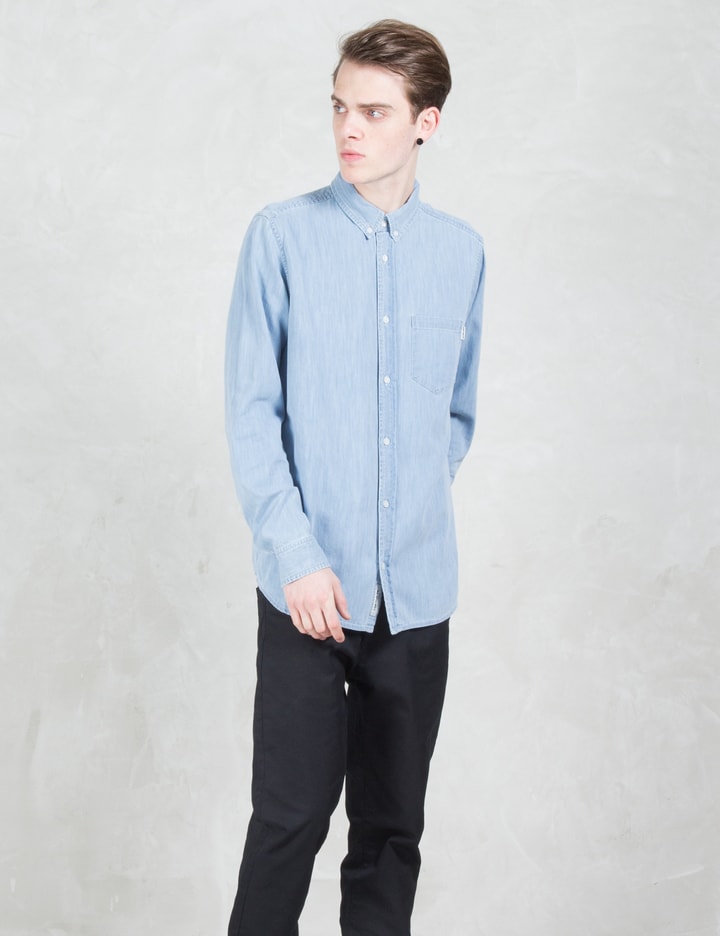 Stone Bleached 5.8oz Civil L/S Denim Shirt Placeholder Image