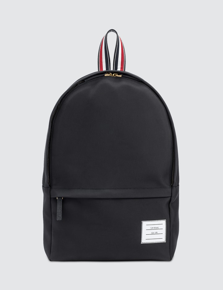 Solid Backpack with Leather Trim Placeholder Image