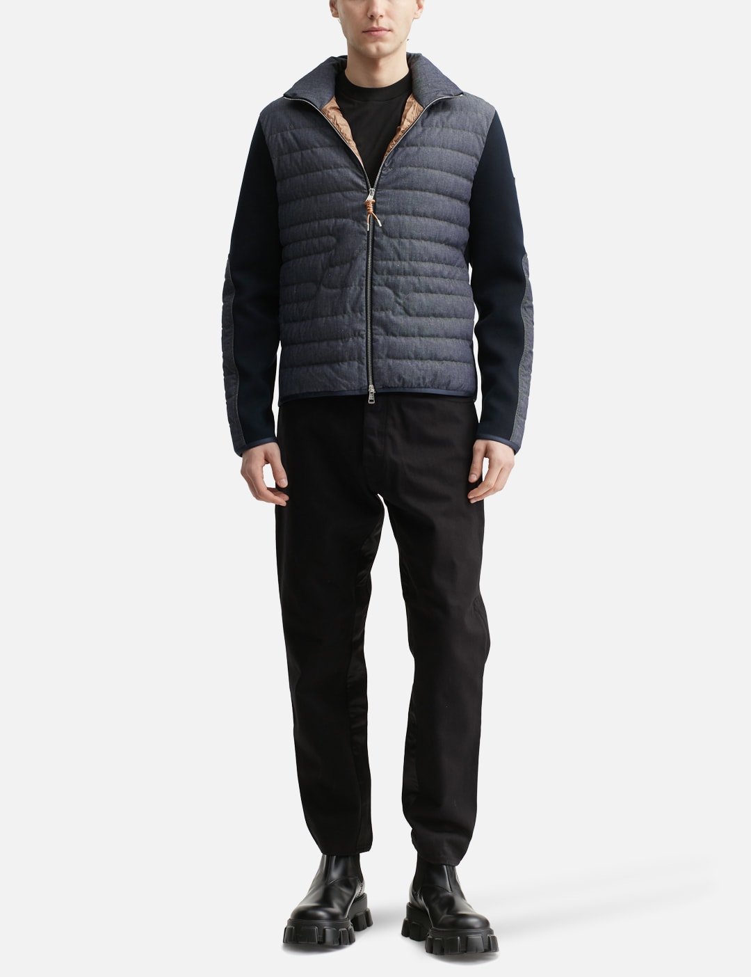 Padded Snake-Quilted Denim Cardigan view 15