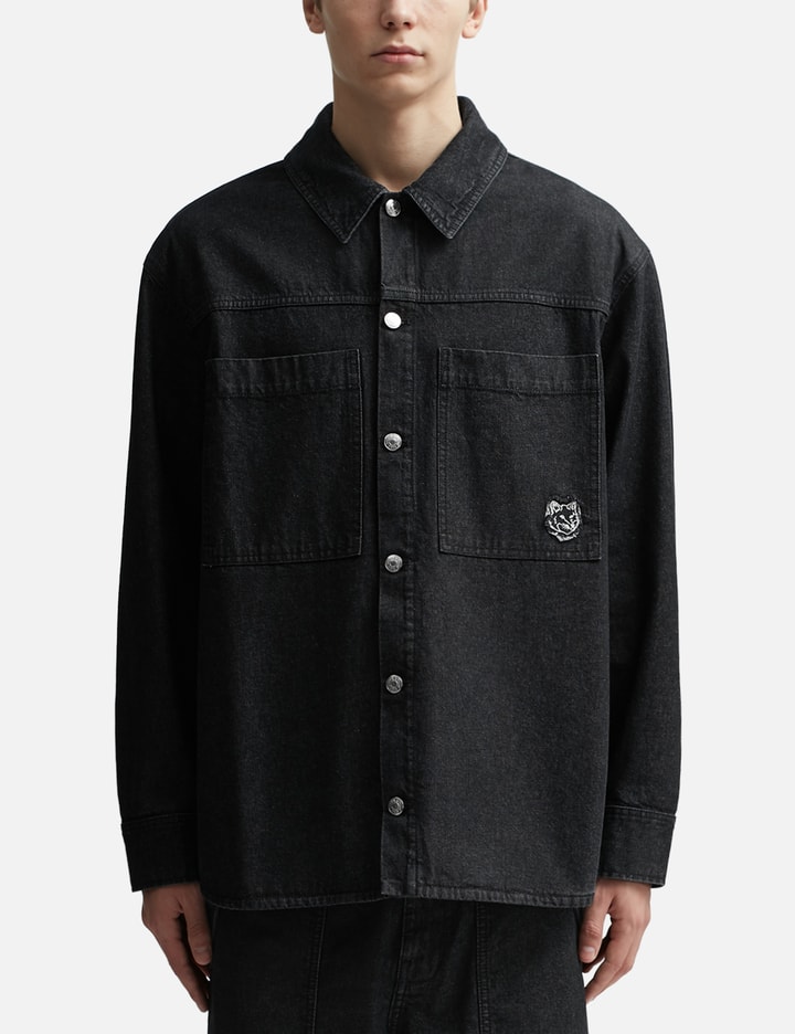 Shop Maison Kitsuné Workwear Overshirt In Black