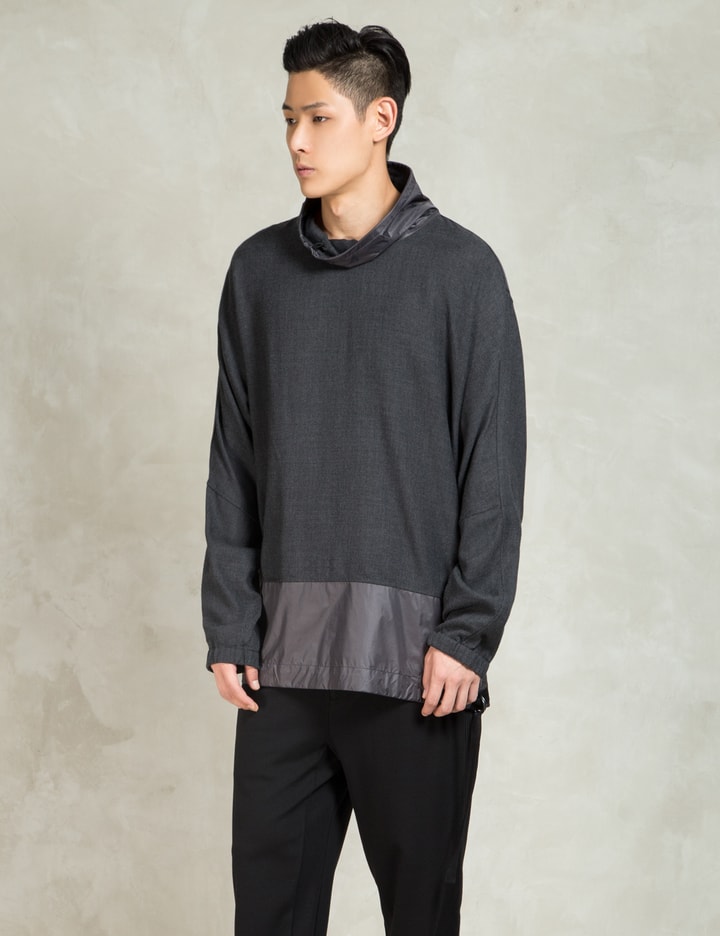 Charcoal L/S Funnel with Adjustable Hem Strap Pullover Placeholder Image