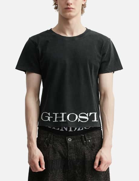 "Caspian" Ghost Fitted T-Shirt In Washed Black view 10
