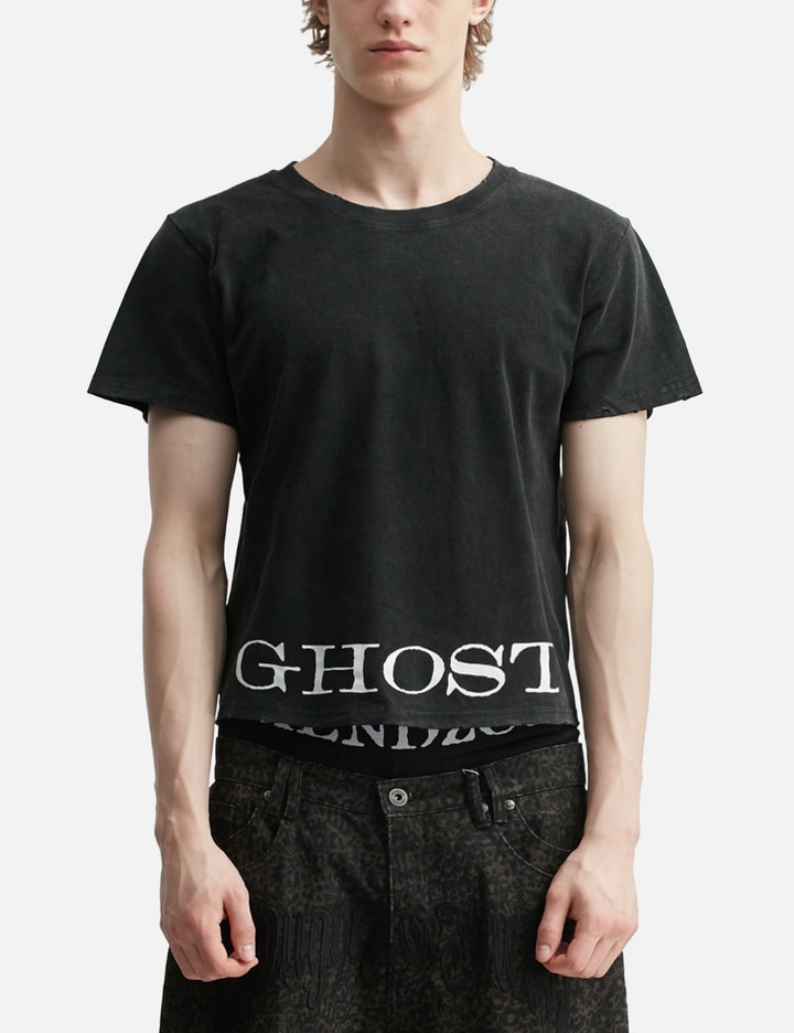 "Caspian" Ghost Fitted T-Shirt In Washed Black view 3