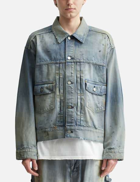 ANCELLM - DAMAGE DENIM JACKET TYPE-2 | HBX - Globally Curated  
