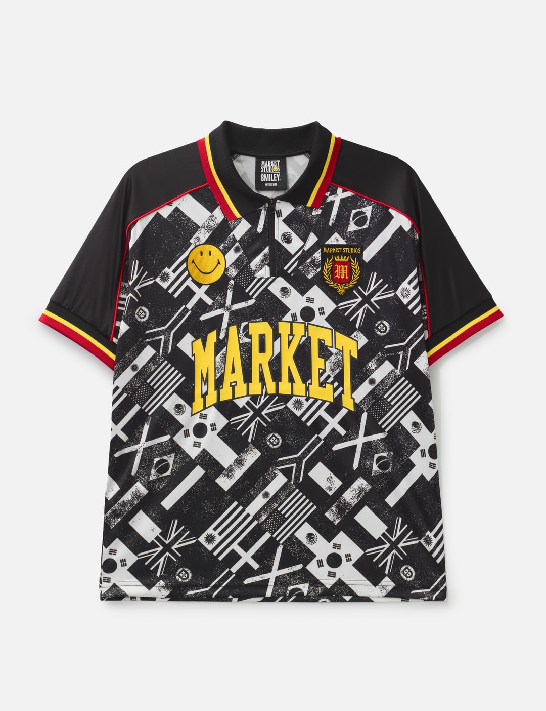 Smiley International Flags Short Sleeves Soccer Jersey