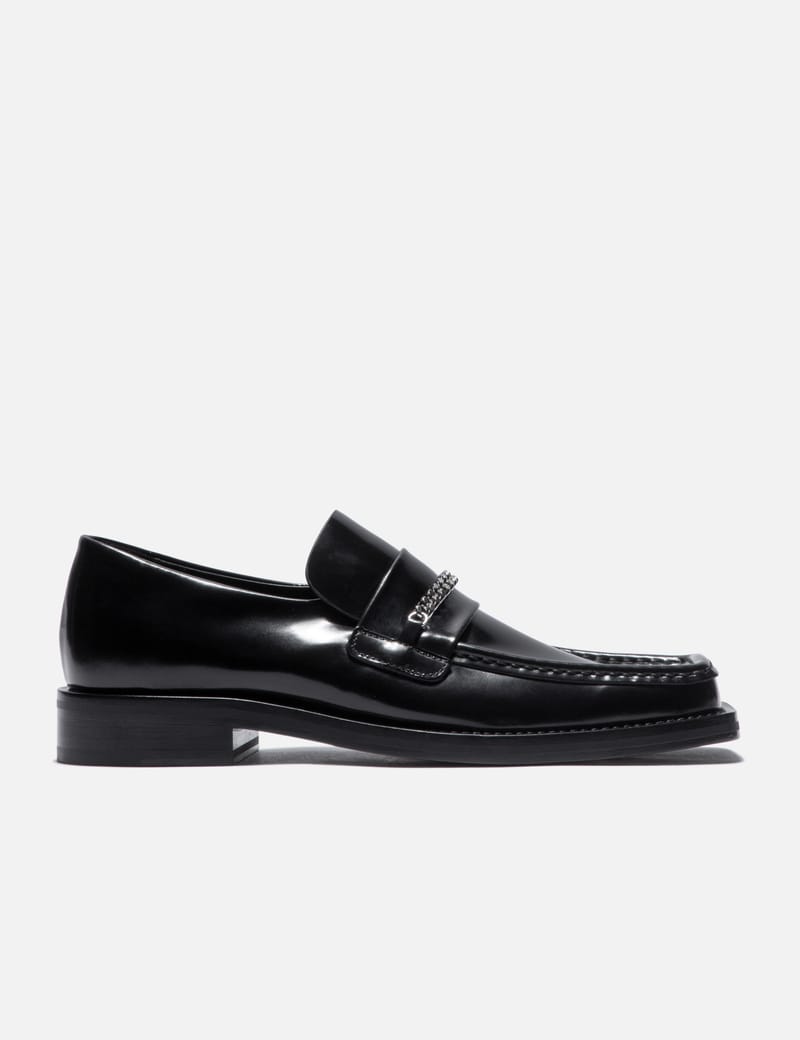 Maison Kitsuné logo-debossed leather loafers - Black