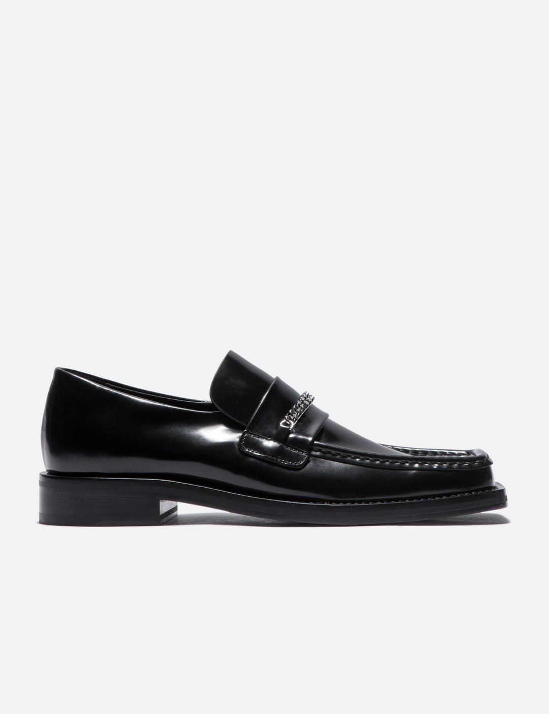 Martine Rose Loafer, Black High Shine at Stand Up Comedy Leather, Metal / High Shine Black / 39