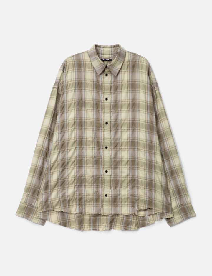 Checked Washed Thrashed Structured Shirt Placeholder Image