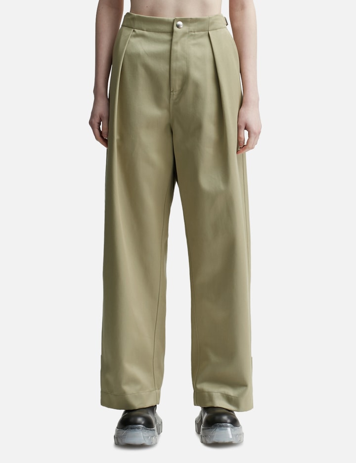 Shop Burberry Cotton Satin Trousers In Beige