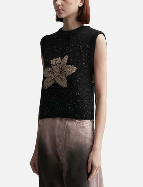 Merino Wool Blended Flower Vest view 7