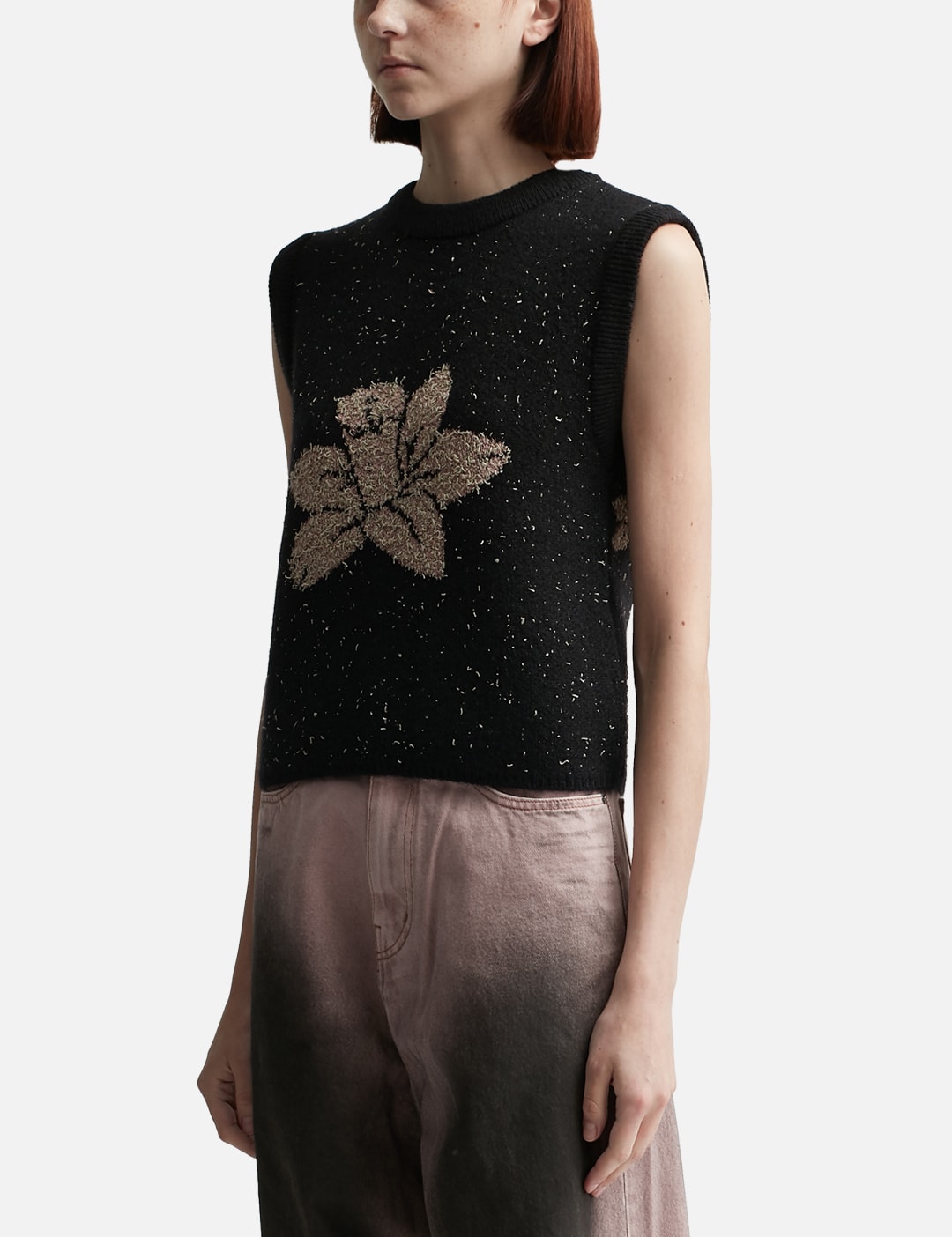 Merino Wool Blended Flower Vest view 14