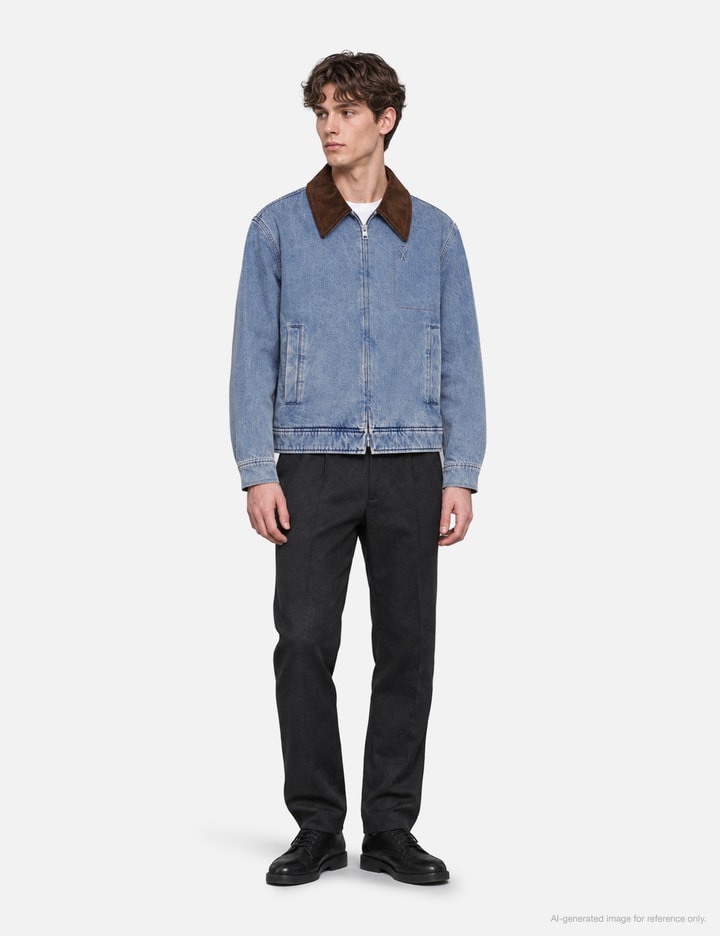 Ami Ami Paris Ami De Coeur Corduroy-Trimmed Denim Jacket
