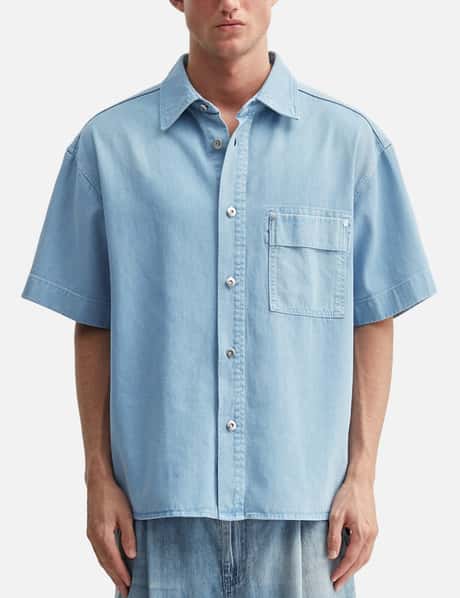 Blue Denim Back Logo Short Sleeve Shirt view 10