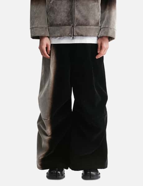 TAAKK Gradation Pile Easy Pants - ベルベット調ポリエステルの 