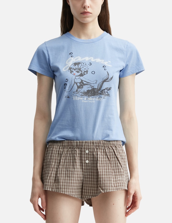 Ganni Baby Fit T-Shirt With Mermaid
