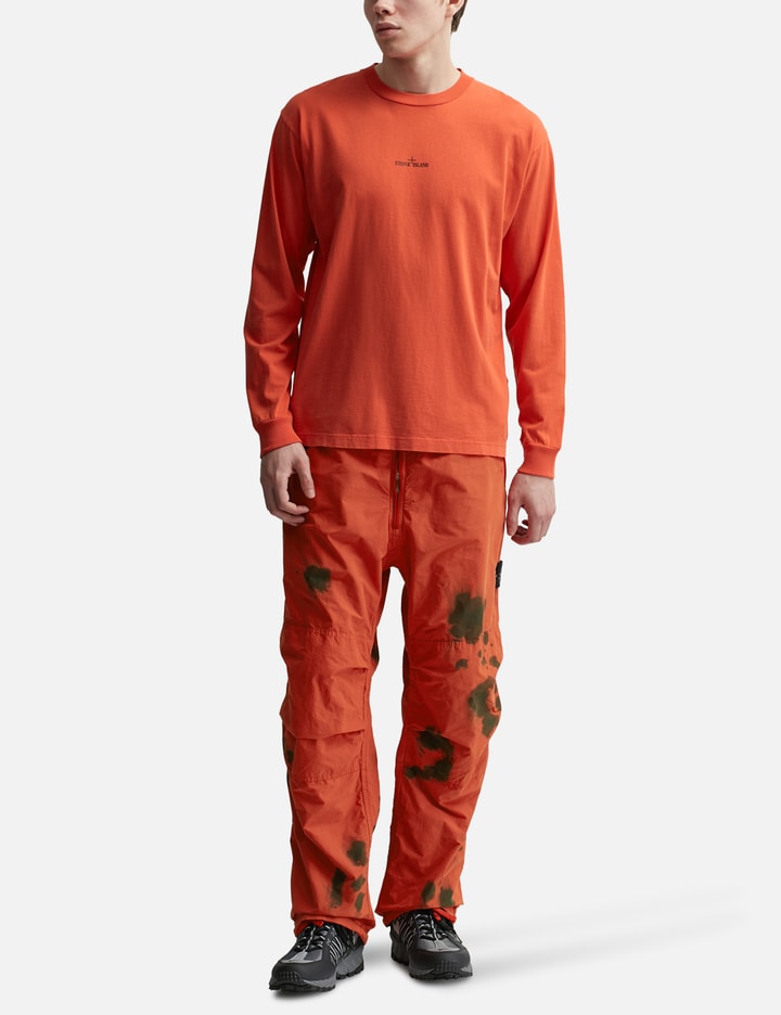 Shop Stone Island Hand Colouring Tech Pants In Orange